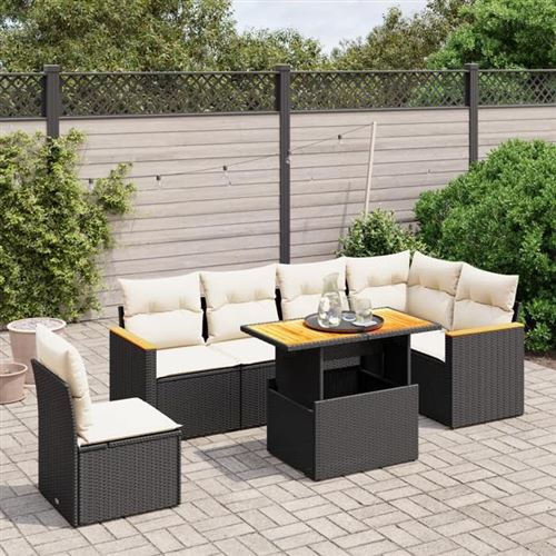 VIDAXL - Salon de Jardin - 7 Pièces - Noir - Image 2