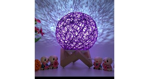 Non Communiqué Multicolore 3D Led Rotin Lune Veilleuse Moonlight Usb Table De Chargement Lampe Bureau - Image 1