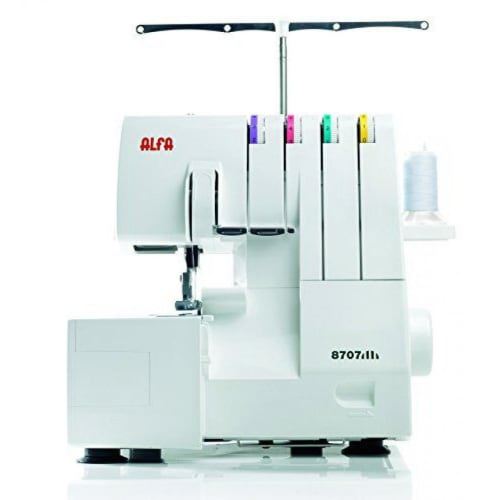 Machine à Coudre Alfa 8707 120W Plastique Câble Electrique Biche Ajustable Blanc