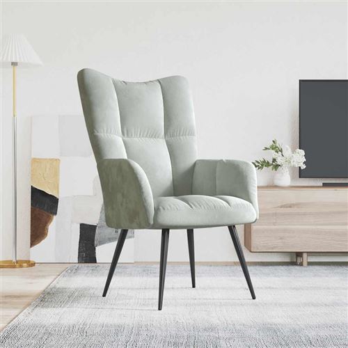 Non Communiqué Gris Vidaxl Relaxstoel Velours Clair