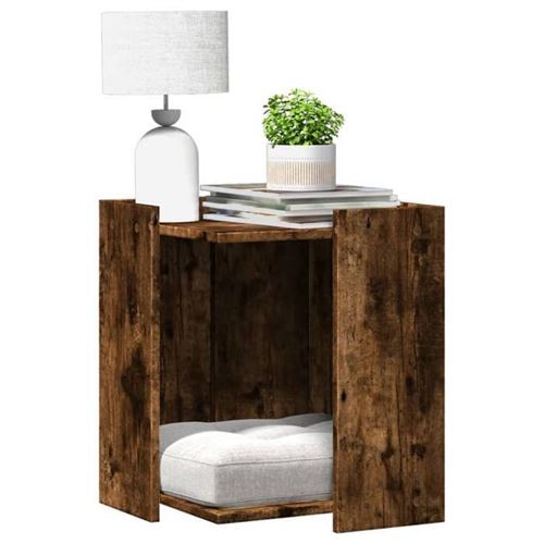 Comparer les prix de Vidaxl Meuble De Bac À Litière Pour Chat Chêne Fumé Bois D'ingénierie