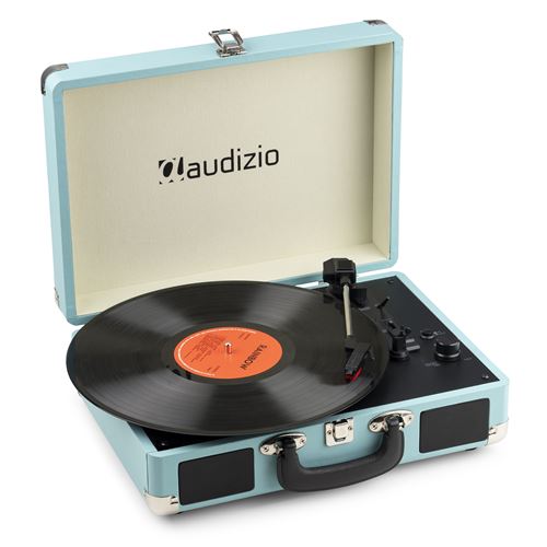 Audizio Rp116Bl - Platine Vinyle Rétro Avec Bluetooth 5.0 In & Out, Haut-Parleurs Intégrés - Bleue