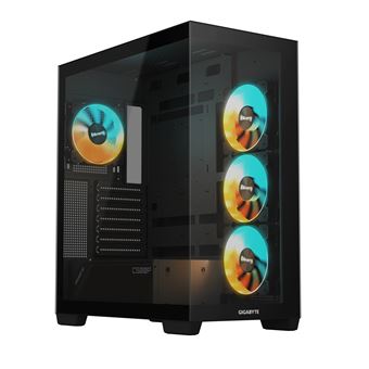 Gigabyte C500 PANORAMIC STEALTH - Mid tower - ATX - panneau latéral fenêtré (verre trempé) - pas d'alimentation (ATX) - noir - USB/Audio - 1
