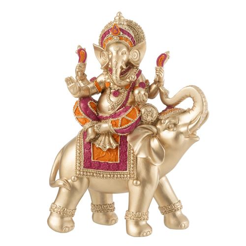 Non Communiqué Multicolore Statuette En Résine "Ganesha Sur Éléphant" 22Cm