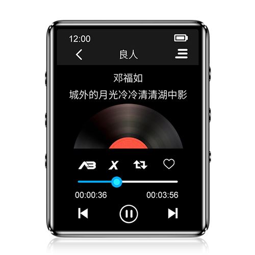 Lecteur audio MP3 X60 Bluetooth 4.2 HiFi 4G ROM Noir