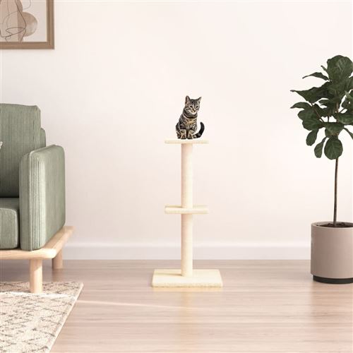 vidaXL Arbre à chat avec griffoirs en sisal crème 73 cm