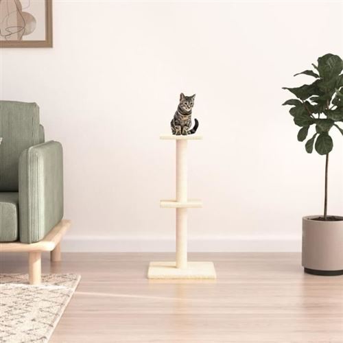 VIDAXL  Arbre &Agrave; Chat Avec Griffoirs En Sisal Cr&egrave;me 73 Cm