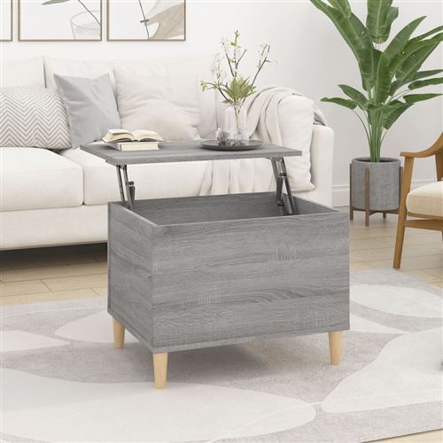 VIDAXL - Table basse - Sonoma - Gris - 60x44,5x45 cm - Image 2