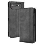Coque FOXDOCK pour Asus ROG Phone 6/ROG Phone 6 Pro Fermeture Magnétique Vintage PU Cuir Portefeuille avec Fentes pour Cartes Compatible avec Asus ROG Phone 6/ROG Phone 6 Pro