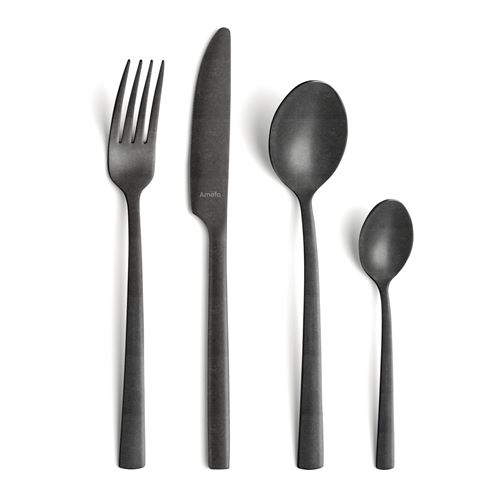 Non Communiqué Inox Amefa - Manille - Ménagère 16 Pièces Noir