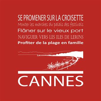 Tableau sur toile Cannes rouge 30x30 cm CEANOTHE Décoration Murale Art Décoratif Muraux Peinture Imprimée en HD Salon Chambre Bureau Fabriqué en France - 1