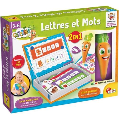 Generique Jeu Lettres Lisciani Giochi Carotina 2 En 1 Stylo Parlant 176 Lettres Cartes - Image 3