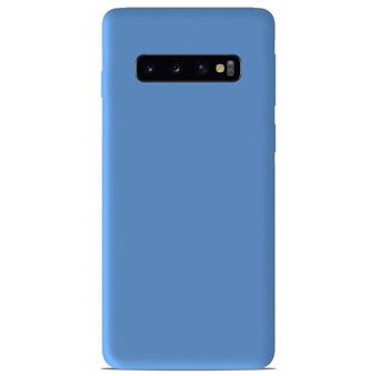 Coque silicone unie Mat bleu ciel compatible pour Galaxy S10 Plus – Protection fine et antichoc - 1