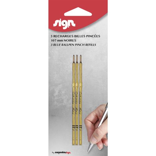 Non Communiqué Noir Recharges Pour Stylo À Bille - Universel - Pointe Fine - Lot De 3 Recharges