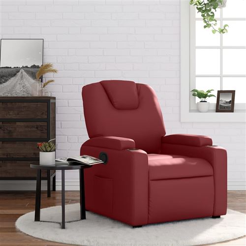 Vidaxl Rouge Fauteuil Inclinable Bordeaux - Image 3