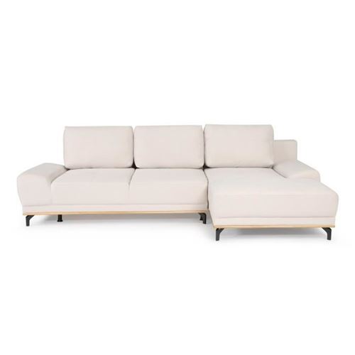 Canape dangle convertible droit 4 places - Tissu Campsay beige - L 283 x P 164 x H 73 cm - MINIMAX
