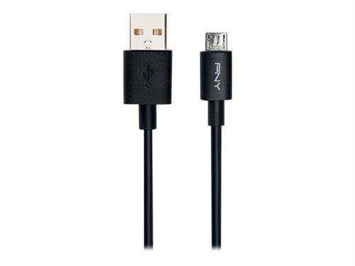 PNY Charge & Sync - USB-kabel - micro-USB type B (M) naar USB (M) - USB 2.0 - 1.2 m - zwart