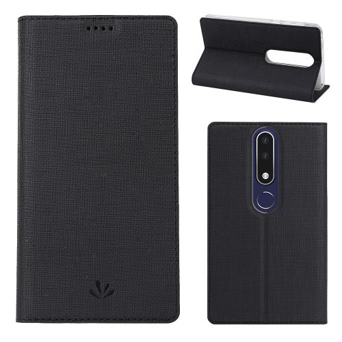 Etui en PU porte-cartes auto-absorbé noir pour votre Nokia 3.1 Plus