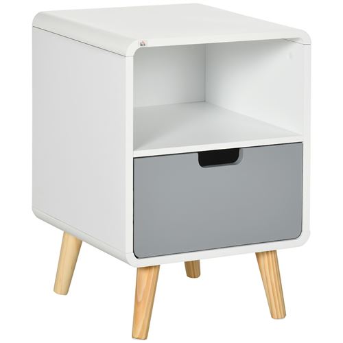 30 Sur Chevet Table De Nuit Design Scandinave 40l X 38l X 58h Cm Tiroir Niche Bois Massif Pin Mdf Blanc Bleu Gris Achat Prix Fnac