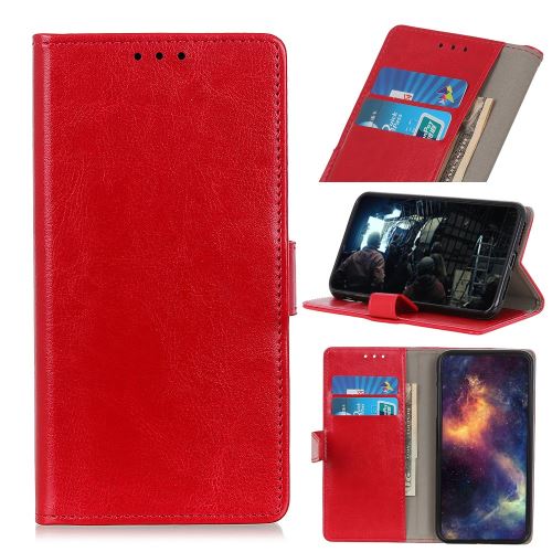 Etui en PU cheval fou avec support rouge pour votre Huawei Honor 9X Pro