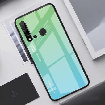 Coque en TPU + verre trempé verre de couleur dégradé cyan ...