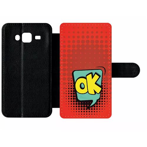 Etui À Rabat Samsung Galaxy J5 Ok Fond Rouge