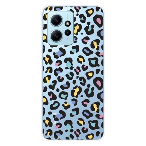 Coque en silicone imprimée compatible Xiaomi Redmi Note 12 4G Léopard coloré
