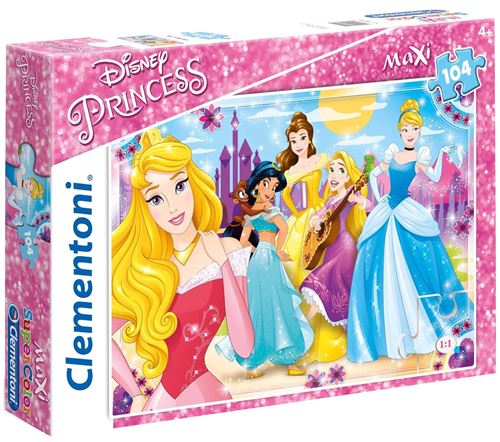 Clementoni Multicolore Maxi Supercolor Puzzle Puzzle Disney Princess 104 Pièces