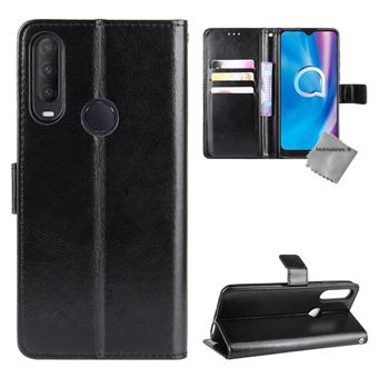Housse De Protection En Cuir écologique Pour Alcatel M'POP - Couleur Noire - Fixation Magnétique - Neuf