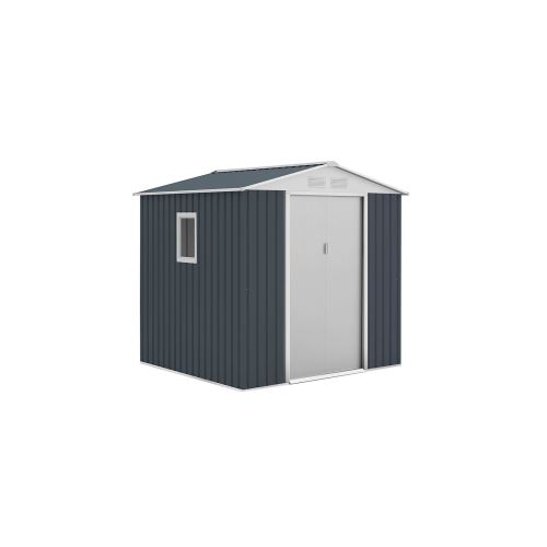 Abri de Jardin en Métal Darlington 4,07 m² Ext. 191x213x205 cm Acier Galvanisé Gris Anthracite