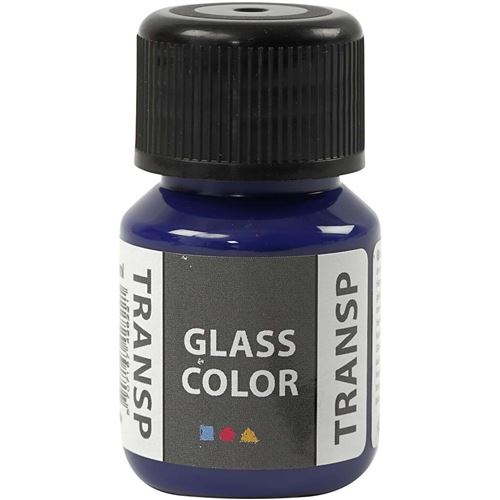 Creotime peinture pour verre et porcelaine Glass Color 30 ml bleu