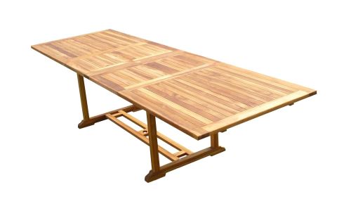 Table retangulaire en teck aspect huilé KALOA L.200-300 P.100 cm