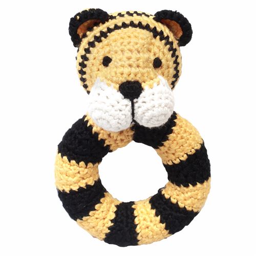 natureZOO hochet hochet tigre crocheté 14 cm jaune/noir