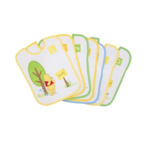 Babycalin bavoir naissance imprimé winnie 20 x 25 cm - lot de 7
