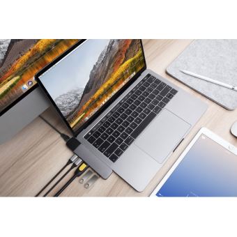 Accessoires Mac Station d'accueil et Dock HyperDrive NET 6-in-2 Dock pour  MacBook Pro Touch Bar - Gris sidéral