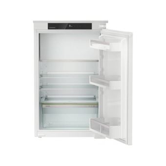 Réfrigérateur intégrable 4* 117 L hauteur de niche 88 cm. Tiroir EasyFresh pour conserver les fruits et légumes jusqu'à 2x plus longtemps. Intérieur en verre et ABS blanc, éclairage LED et électronque tactile digitale intuitive. Système à gliss