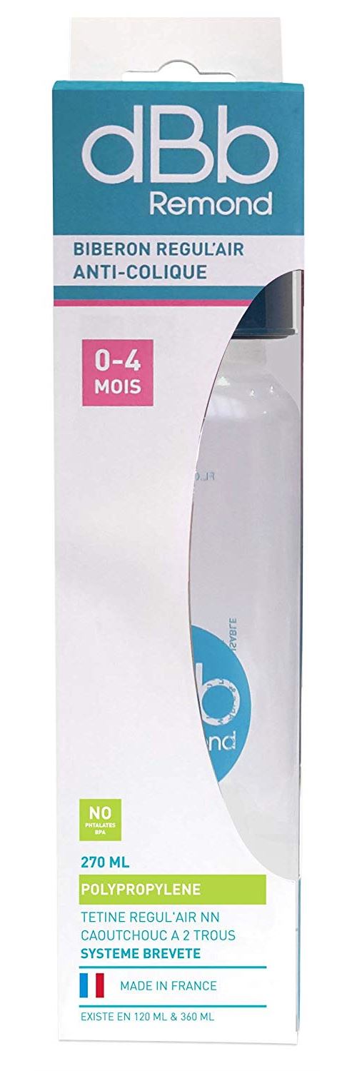 dBb Remond Régul'Air Biberon avec Tétine NN en Caoutchouc Marine 270 ml