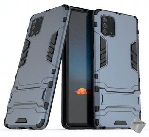 Coque rigide anti choc pour Samsung Galaxy Note 10 Lite avec verre trempe - BLEU FONCE