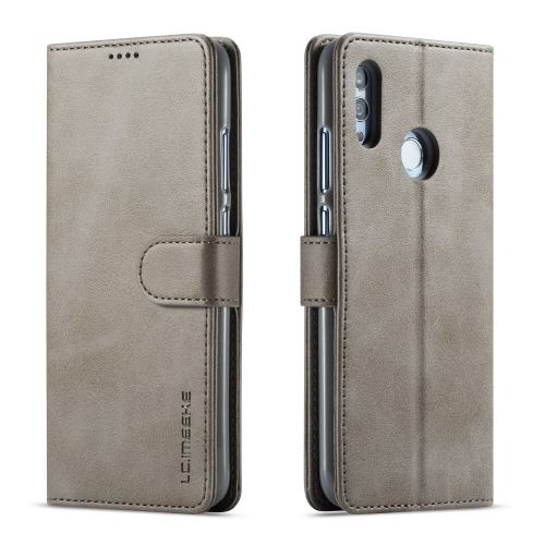 Etui en PU avec un support gris pour votre Huawei P Smart (2019)/Honor 10 Lite