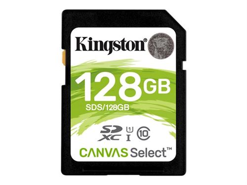 Kingston Carte Mémoire SD card SDS/16GB Canvas Select UHS-I Classe 10 avec vitesse de lecture allant jusqu'à 80Mo/s