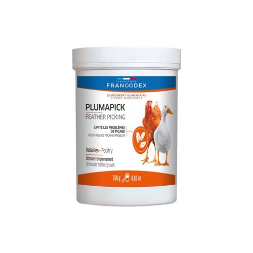 Meilleurs prix pour Complément alimentaire plumapick, pot de 250g pour volaille.