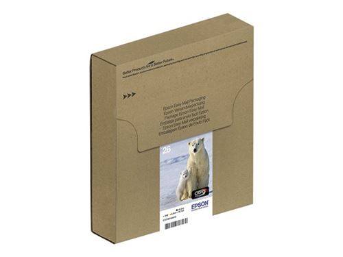 Encre d'origine EPSON Multipack Ours polaire T2616 : cartouches Noir, Cyan, Magenta, Jaune [Emballage « Déballer sans s'énerver par Amazon »]