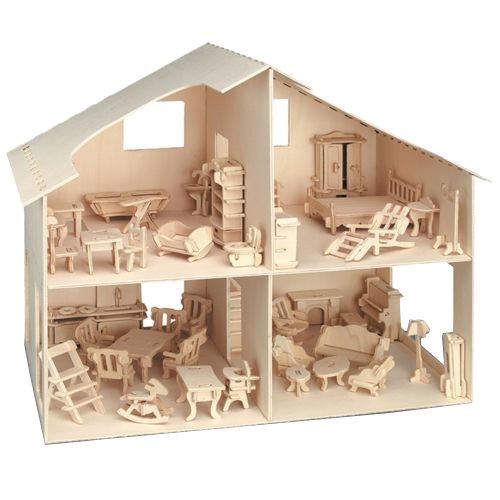 Meubles et maison de poupées en bois Minicrea