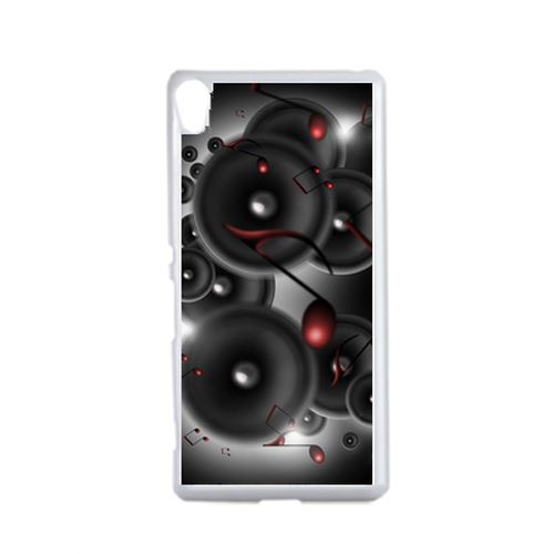 Coque Enceintes Note De Musique Rouge Compatible Sony Xperia X Transparent