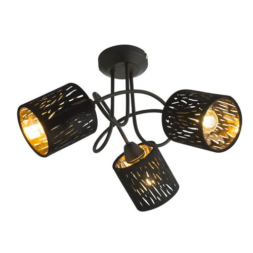 Plafonnier design velours Tuxon - Diam. 46 x H. 27 cm - Noir