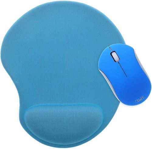 T'nB PACKERGO4 Souris sans Fil avec Tapis de Souris Bleu