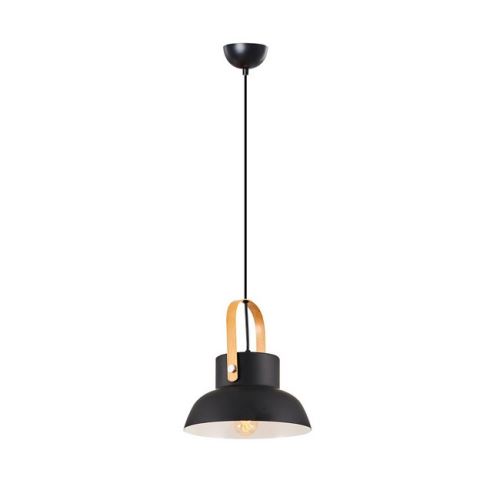 HOMEMANIA Lampe à Suspension Buck Chandelier - de Plafond - Noir, Bois en Métal, 24 x 24 x 120 cm, 1 x E27, Max 40W