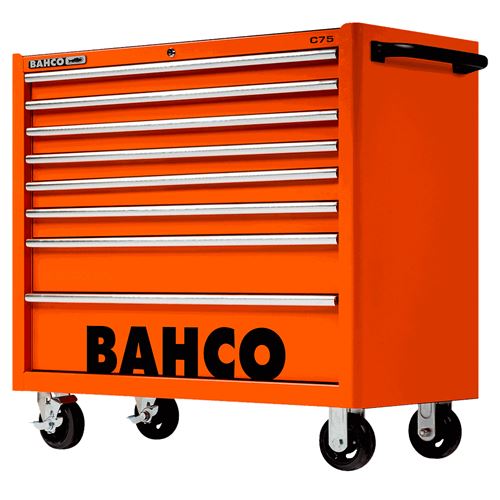 Servante classique C75 1 mètre avec 8 tiroirs Orange 1475KXL8 Bahco