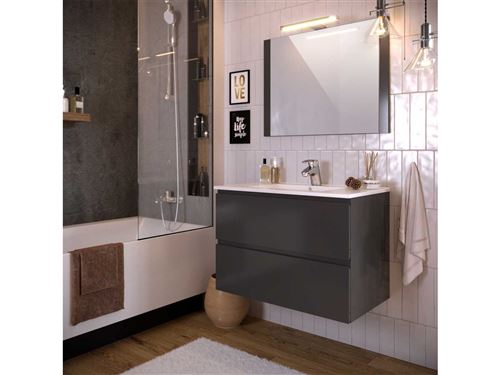 BOBOCHIC Meuble de salle de bain 80 cm ALANI Anthracite