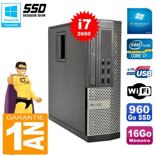 Acheter Pc dell 990 sff core i7-2600 ram 16go disque 960go ssd graveur wifi w7 État correct - 379,00 € Pc dell 990 sff core i7-2600 ram 16go disque 960go ssd graveur wifi w7 État correct - Dell reconditionné disponible sur Fnac